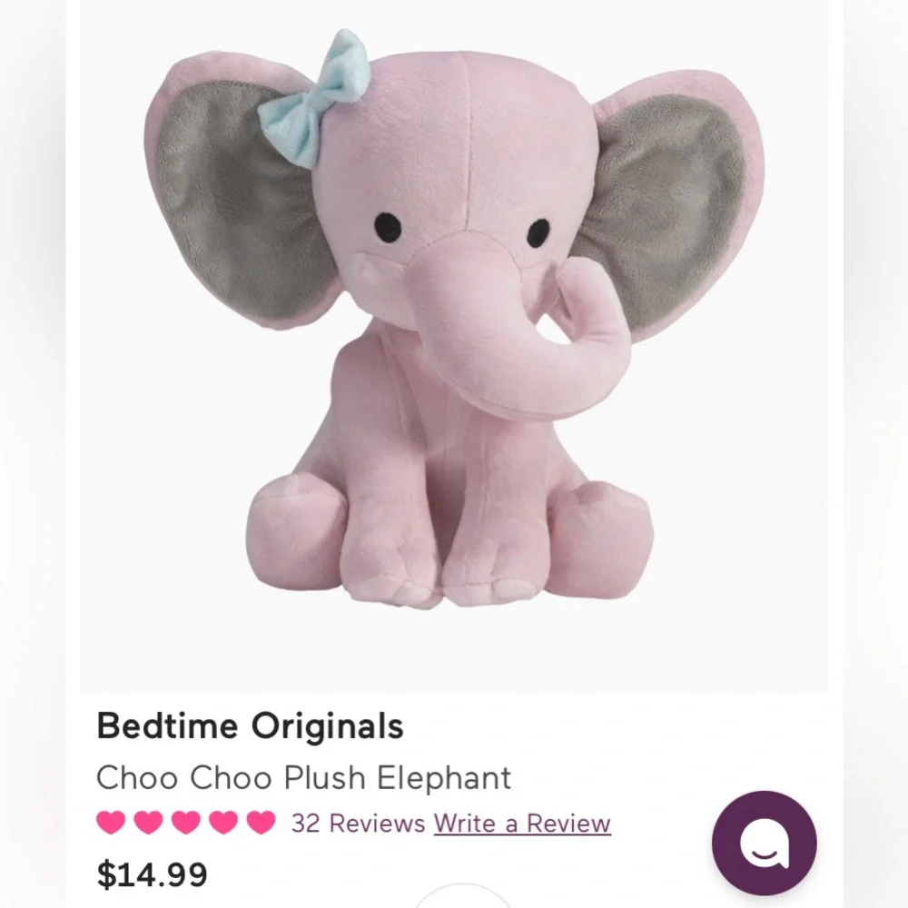 Bedtime Originals “Hazel” Elephant(NWT) perfect for Nursery Decorations; or Gift - Picture 2 of 10